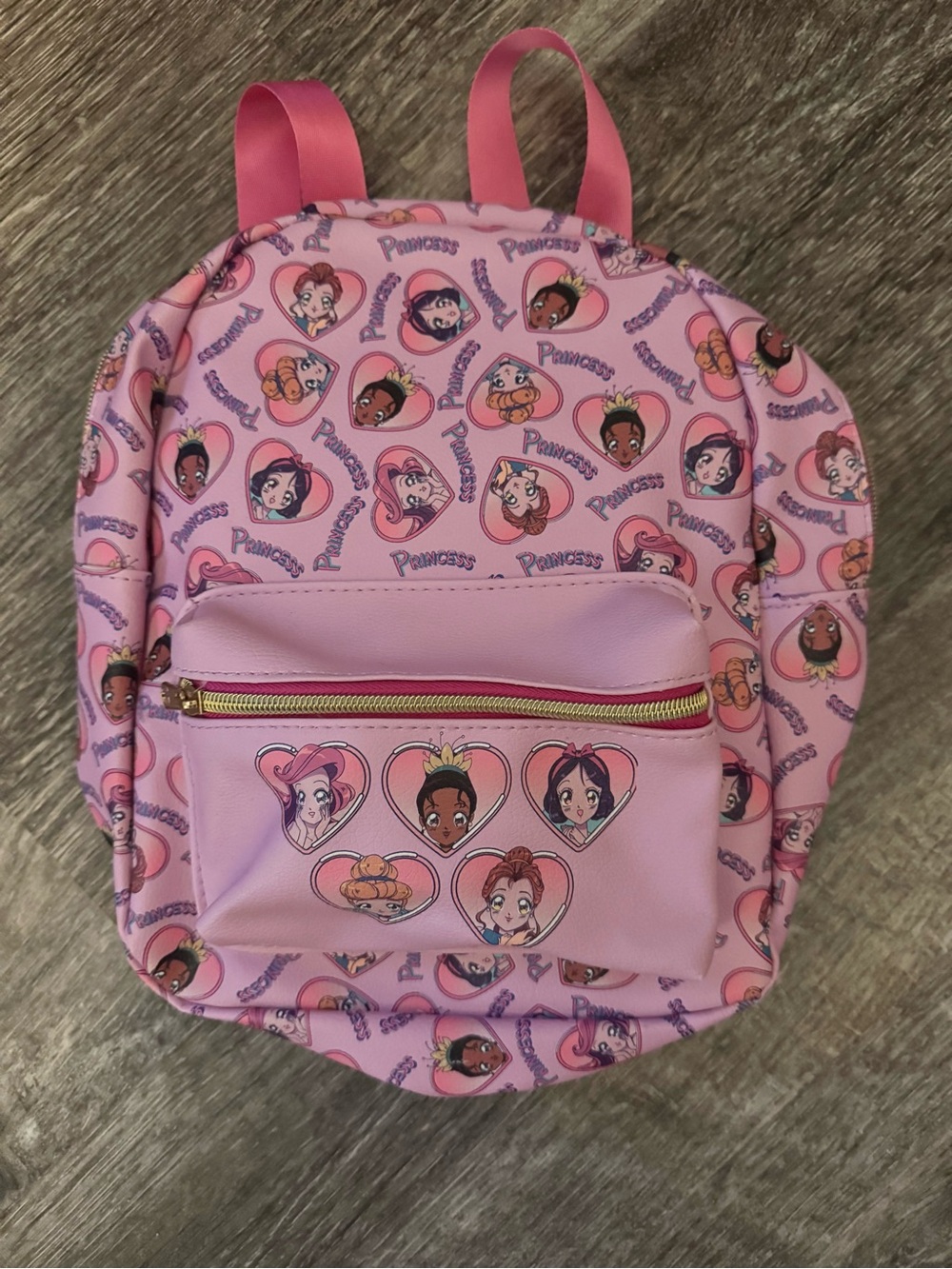 Disney Princess Faux Leather Mini 11" Backpack NWT Tiana Cinderella Ariel 👑 NWOT